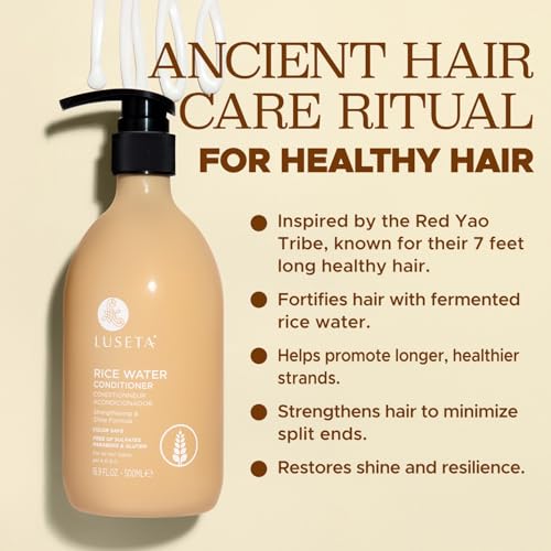Image of Luseta Rice Water Conditioner, Hydrating Frizz Control for All Hair, 16.9oz | Rice Water Conditioner Helps Smooth Frizz, Support Elasticity and Leave Hair Soft, Shiny and Manageable