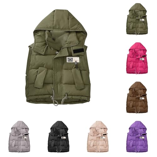 Boys Girls Hooded Puffer Vest Sleeveless Padded Jackets Zip Up Winter Coat Kids Lightweight Gilet with Pockets Outwear4