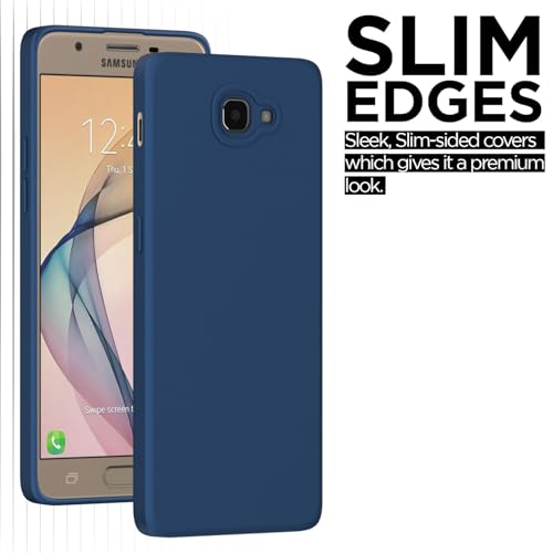 Image of Outlouders Back Cover for Samsung Galaxy J7 Prime | Camera Protection | Durable Soft Matte Silicone Bumper Case (Blue)