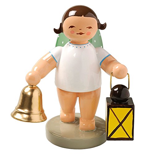 Wendt & Kuhn Brunette Hand Painted Grunhainichen Angel Bell Lantern