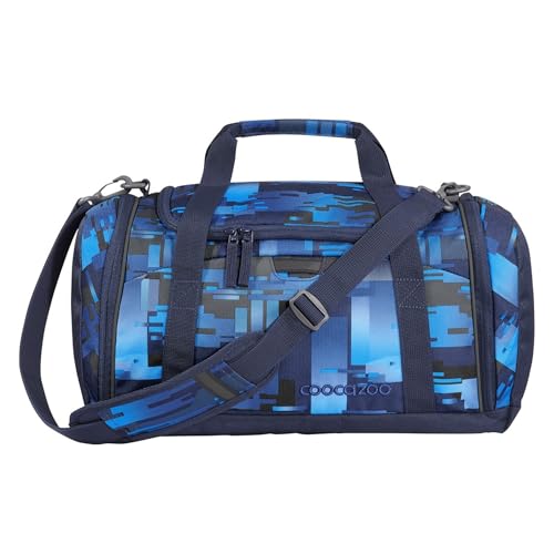 coocazoo Sporttasche „Deep Matrix“, blau, Hauptfach, Nasswäschefach, Seitentasche, Reflektoren, 20 Liter, ab der 3. Klasse