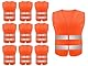 Hitopin Warnweste, 10PCS Sicherheitswesten, Orange Sicherheitsweste, Auto Reflektorweste, Reflektierenden Streifen Weste, Neon gelb Reflektierend Warnweste, für Fahrern, Arbeitskräften, Erwachsene