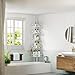 Skycarper 5 Tier Adjustable Corner Shower Caddy Organizer with Hooks,Rustproof Tension Pole 62-116 Inch,White