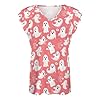 Ruffle Sleeve Tops for Women Trendy - Cute Ghost White Print V Neck Summer T-Shirts Tops for Women 2026, Style-6, XXL #2