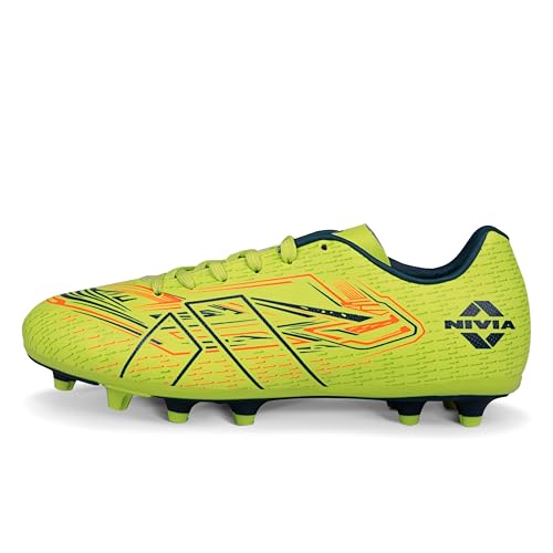 Image of Nivia Neuron Football Studs for Men, Synthetic Leather Upper, TPU Blade Stud Sole, Dual Foam Collar, Ideal for Hard, Grass & Turf Surfaces(Blue /Sky Blue)