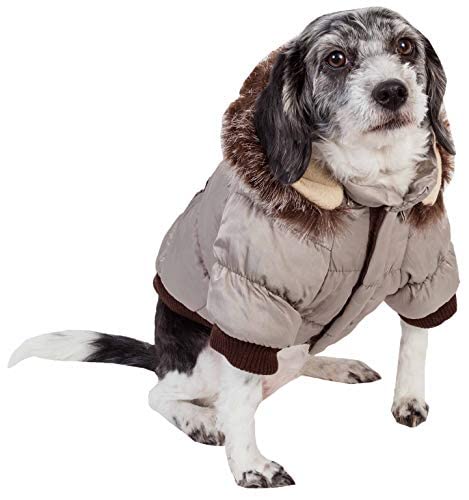 Pet Life Classic Metallic Winter Dog Coat With Zippered Removable Fur Hood - Dog Jacket Features 3M Thinsulate Insulation Warming Technology - Dog Clothes Sizing Fits Small, Medium And Large Dogs #TOP1