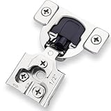 Decobasics 4 Pack Soft Close Cabinet Hinges – 1/2' Overlay for Kitchen Cabinet Doors, Slow Self-Closing Concealed Hidden Hinges for Face Frame –Stainless Steel, 3-Way Adjustable & Quiet Close Damper