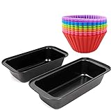 ✔️100% lebensmittelechtes Material: Die robuste Kohlenstoffstahlkonstruktion sorgt für Langlebigkeit und Schnelligkeit. Wiederverwendbare Silikon-Backform in Lebensmittelqualität Muffinform, perfekt zum Backen von Snacks usw.