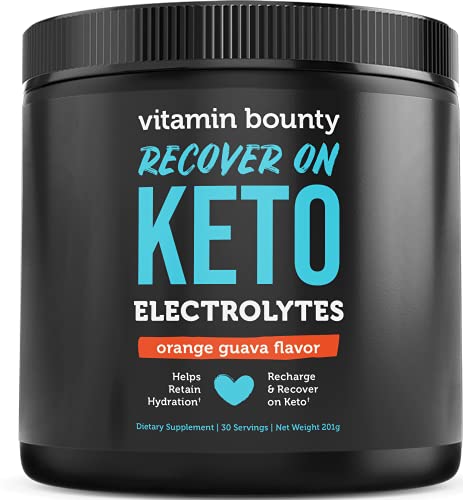 Vitamin Bounty Recover On Keto Electrolytes Powder - Keto Supplements, Keto Electrolytes, Electrolyte Supplement, Keto Vitamins, Sugar Free Hydration, Boost Energy, Workout Recovery - 201G #TOP12
