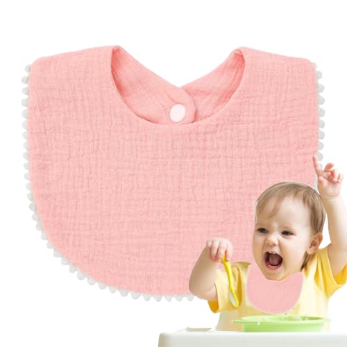 Uhngw Baberos para niños pequeños – Toalla de gasa de algodón para saliva, baberos de baba, baberos cómodos para la dentición para niños, niñas, niños, familia, rosa, Refer to description