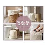 PurpleEssences Laundry Bag Durable Clothes Drawstring Bag Machine Washable Travel Laundry Organizer for Dorm, College, Hamper - Set of 2, 28 x 32 Inch, Laundry Liner Bag - Natural - Image 4
