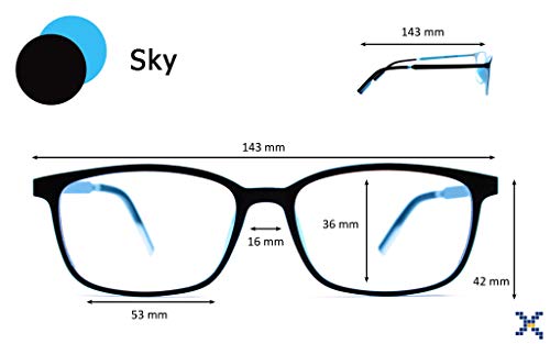 PIXEL LENS SKY occhiali PC, TV, Gaming, comfort visivo, contro stanchezza occhi, montatura ultra leggera Acciaio-TR90, RIDUZIONE LUCE BLU 41% e UV 100% certificata Università Torino. Filtro Monitor