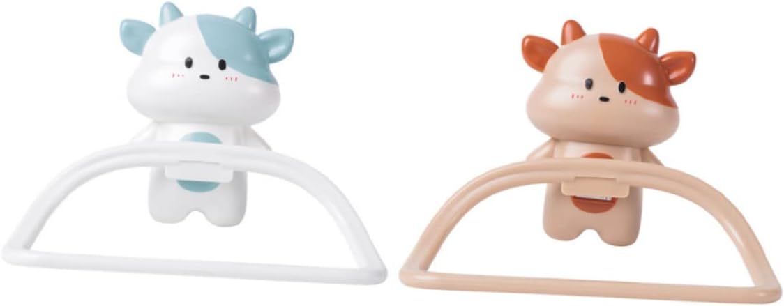 Punch Free Towel Hanger 2pcs Cartoon Wall Mounted Rack for Children Xmas