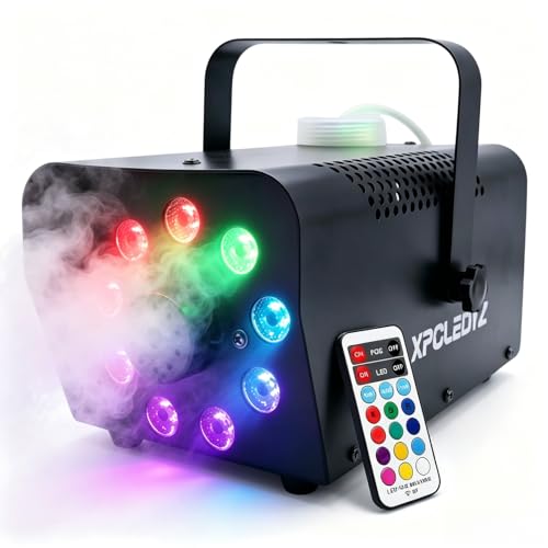 XPCLEOYZ Fog Machine Smoke Machine with 13 Colorful LED Lights Effect