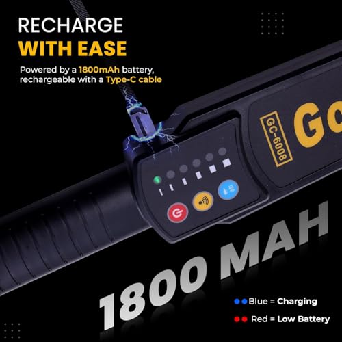 Image of Hand-Held Safety Inspection High Sensitivity Metal Detector with Sound & Vibrate Alarm Signals, LED Indicators for Security Checks at Airports, Stations, Malls, Cinemas - Pack of 1