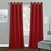MYSKY HOME Solid Grommet top Thermal Insulated Window Blackout Curtains for Dining Room, 52 x 84 Inch, Red, 1 Panel