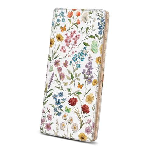 Image of Immaturus Flower Womens Wallet RFID Blocking Slim Thin Credit Card Holder | Long Bifold, 11 Card Slots, Cash Purse, Zipper Coin Pocket, Travel Clutch Billfold, PU Leather, ID Window, Ladies Woman Gift