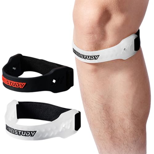 KIRZAX 2 piezas de rodilleras para el tendón rotuliano, rodilleras ajustables para hombres y mujeres, rodilleras para el tendón rotuliano para fútbol, baloncesto, correr, tenis, tendinitis