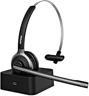 Mpow M5 Pro Bluetooth Headset, Advanced Noise Cancelling Microphone, Strong BT Signal, Comfort-fit