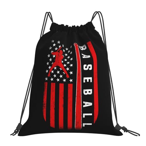 Aimastz SKBFSLTS-589112152 American Baseball Flag Unisex Drawstring Backpack Bag Sport Gym Swim Travel Sackpack cover