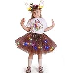 Tacobear Luminoso Disfraz Ciervo Niña LED Tutu Falda con Diadema de Ciervo Disfraz Animales Disfraz Reno Navidad Carnaval Halloween Cosplay