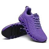 Purple Running Shoes for Womens Sneakers Size 7.5 Lace up Athletic Tennis Walking Shoe Gym Workout Runner Jogging Sneaker