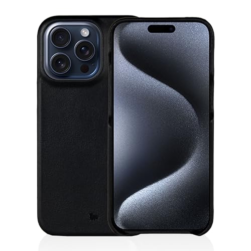 Étui en cuir iPhone 15 Pro anti-rayures Menor Classic MagSafe robuste
