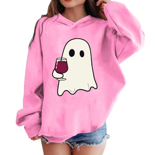 Hoodies for Teen Girls Boys Halloween Ghost Graphic Kids Hooded Sweatshirts Long Sleeve Pullover Tops Casual Clothes