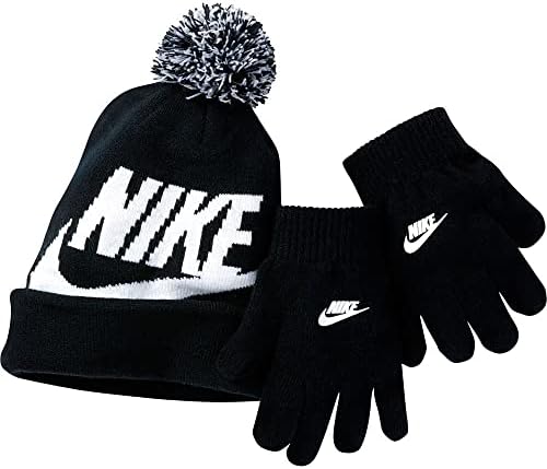 Nike Kids Boy's Swoosh Pom Beanie Gloves Set (Little Kids/Big Kids)