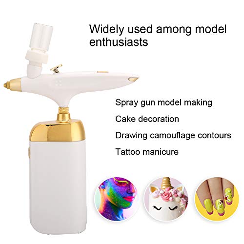 Pistola de Aerógrafo, Aerógrafo de Injeção de Oxigênio, para Absorção de Pele Facial