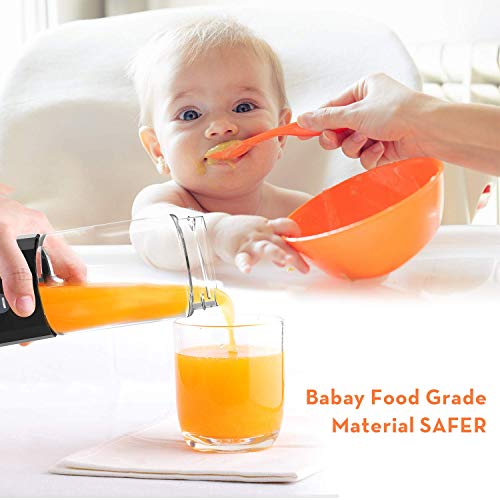 Portable Blender, LOZAYI Small Personal Blender Travel USB Rechargeable Juicer Cup for Shakes and Smoothies, Cordless Single Serve Fruit Mixer Mini Blender with Led Displayer for Outdoor Travel Home Office (Orange)