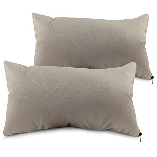 Kit 4 Peças - Capa + Refil De Almofada Decorativa Para Sala Com Ziper 30x50cm Suede - BF Colchões