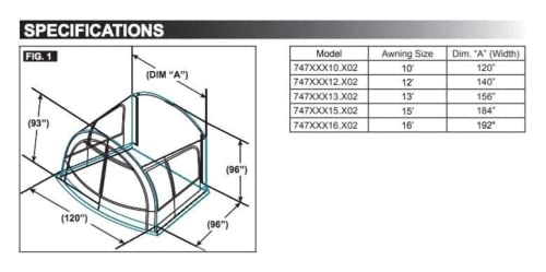 R-Pod 747Rgc13.102 Cabana Lightweight Dome Awning - 13' #TOP1