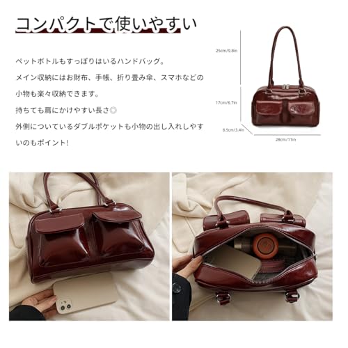 MORGEN SKY ショルダーバッグ レディース PU レザー ハンドバッグ ダブルポケットスクエア型 カバン サコッシュ おしゃれ 脇下 通勤 JK 通学 肩掛け 無地 BAG801 の商品画像 2