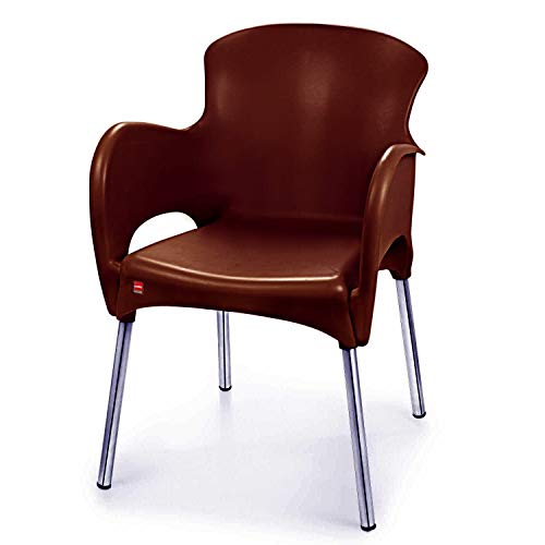 Image of CELLO Xylo Chair (Ice Brown, Set of 6) | Strong and Durable | Easy to Clean | Chair for Living Room, Bed Room, Kitchen, Office Room, Outdoor | 3 Years Warranty