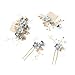 Toyvian 4 unids Rhinestone peines del Pelo Florales Nupcial Tocado Cristales Diadema...
