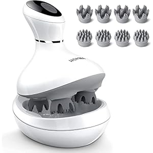 HOMIEE Kopfmassagegerät Elektrisch, Tragbares Kopfhaut Massagegerät mit IPX7 wasserdicht und 8 Knetmassageköpfe, Head Massager Crawler für Haarwuchs, Stressabbau und Ganzkörpermassage