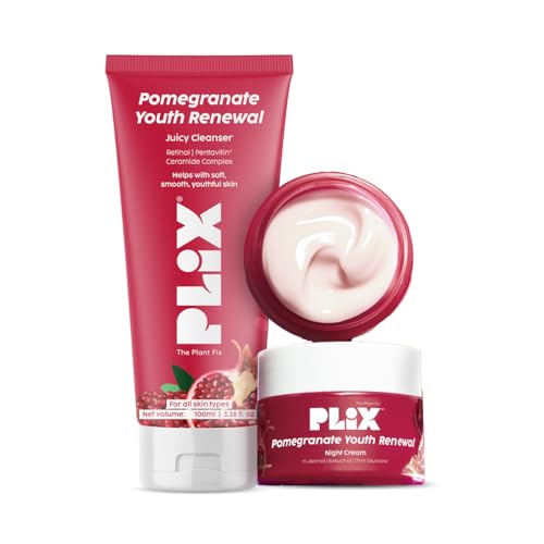 Image of PLIX Pomegranate Youth Renewal Face Care Combo | Juicy Cleanser & Retinol Cream | Reduces Fine Lines & Wrinkles | With Retinol GS 50, Bakuchi Oil & Pentavitin