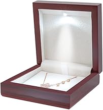 anso LED Light Up Jewelry Box Gift Container Wooden Jewelry Case with Light