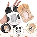 Shimmeroo 2PCS Puppies Plush Photocard Keychain Cute Dog Photo Card Holder Keychain Soft Cartoon Animal ID Badge Holder Protective Case for K Pop Idol Photo Card Supply