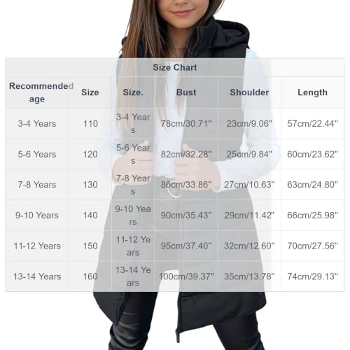 Girls Long Puffer Vest Sleeveless Hooded Zipper Quilted Kids Winter Jacket - image 4