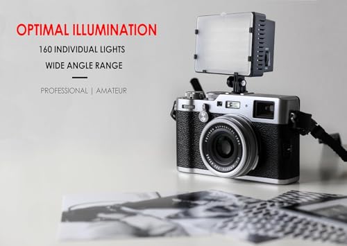 Image of 100W Rechargeable LED Video Light Compatible with Sony Alpha 6700 - 160 LED Panel, Dimmable 5600K-3200K, 900 Lux, Battery & Rapid Charger Included - Lightweight On-Camera Lighting Kit