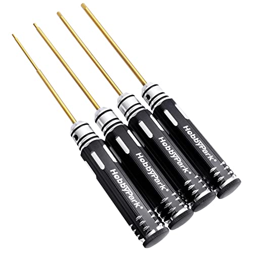 Hobbypark 1.5Mm 2.0Mm 2.5Mm 3.0Mm Hex Screw Driver Set Titanium Hexagon Screwdriver Allen Wrench Tool Kit For Rc Car Multi-Axis Fpv Racing Drone Rc Quadcopter Helicopter Models #TOP5