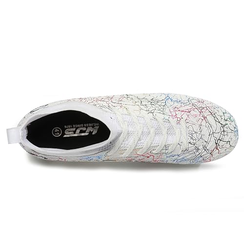 Image of Men's Soccer Shoes High-Top Soccer Cleats Outdoor Breathable Athletic Professional Spikes Youth Boys Football Shoes Unisex