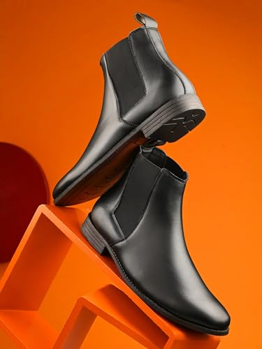 Image of EL PASO Men Faux Leather Casual Chelsea Boots