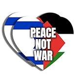 Peace Not War Israel Palestine Heart Sticker - Proud Supporting Peace Not War Political Sticker - Premium Quality Vinyl Bumper Stickers 2-Pack | 5-Inch on Widest Side | Made in USA FHJ1365