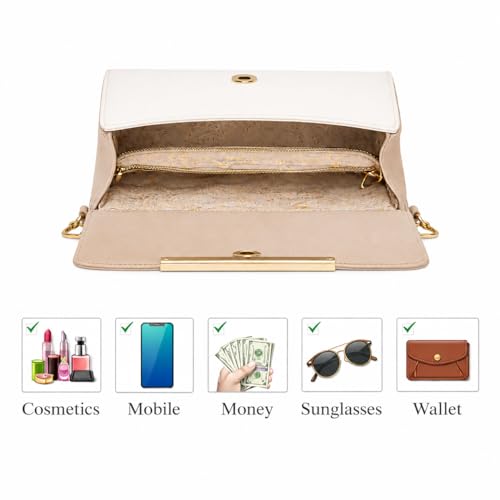 Image of ETLIS Women's Stylish Sling Bag | Faux Leather Crossbody Handbag with Gold Chain Strap | Small Shoulder Purse for Daily Use, Party & Travel