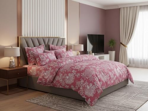 Image of 220 GSM Ultra-Soft Glace Cotton AC Comforter Double Bed | 90x100 Inch | Reversible |Filled with Pure Microfiber | All-Season Premium Comforter (Aarchid Pink)