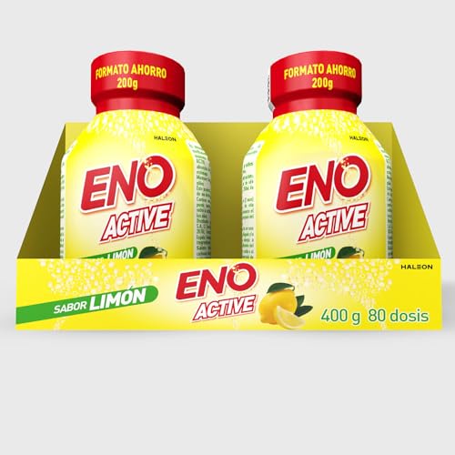 Eno Active, Producto A Base De Sales Minerales En Polvo, El Toque Refrescante Que Necesitas Después De Las Comidas, Sabor Limón, Pack De 2 Frascos De 200 Gr Para 80 Dosis