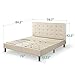 ZINUS Ibidun Upholstered Platform Bed Frame, Mattress Foundation, Wood Slat Support, No Box Spring Needed, Easy Assembly, King, Beige